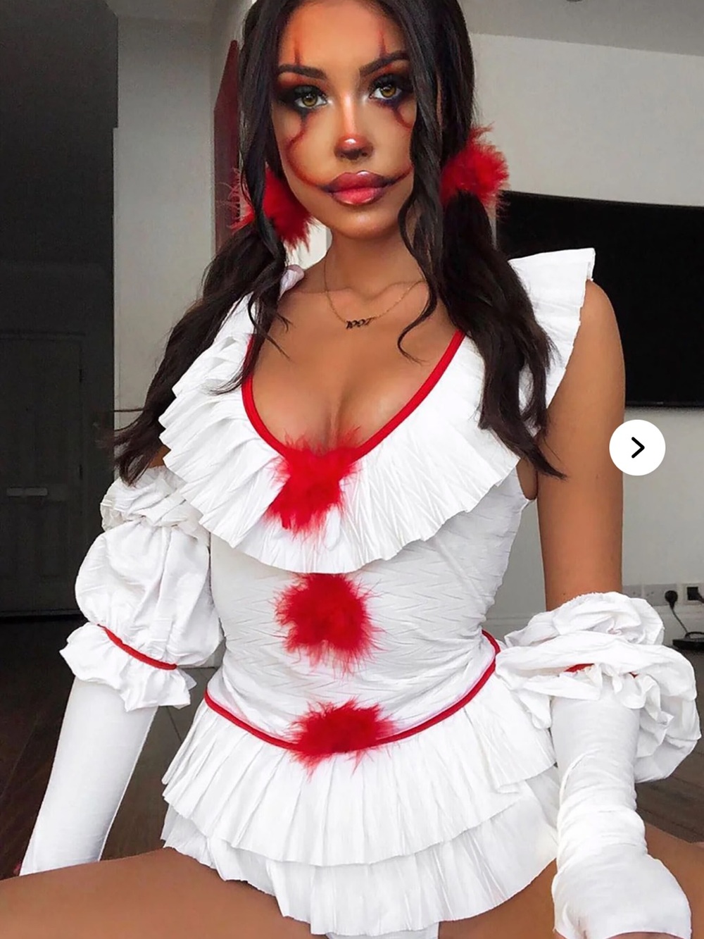 FORPLAY Clown Costume with Red Fur Trim